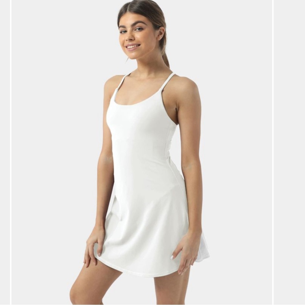 Halara Softlyzero plush backless active dress NWT